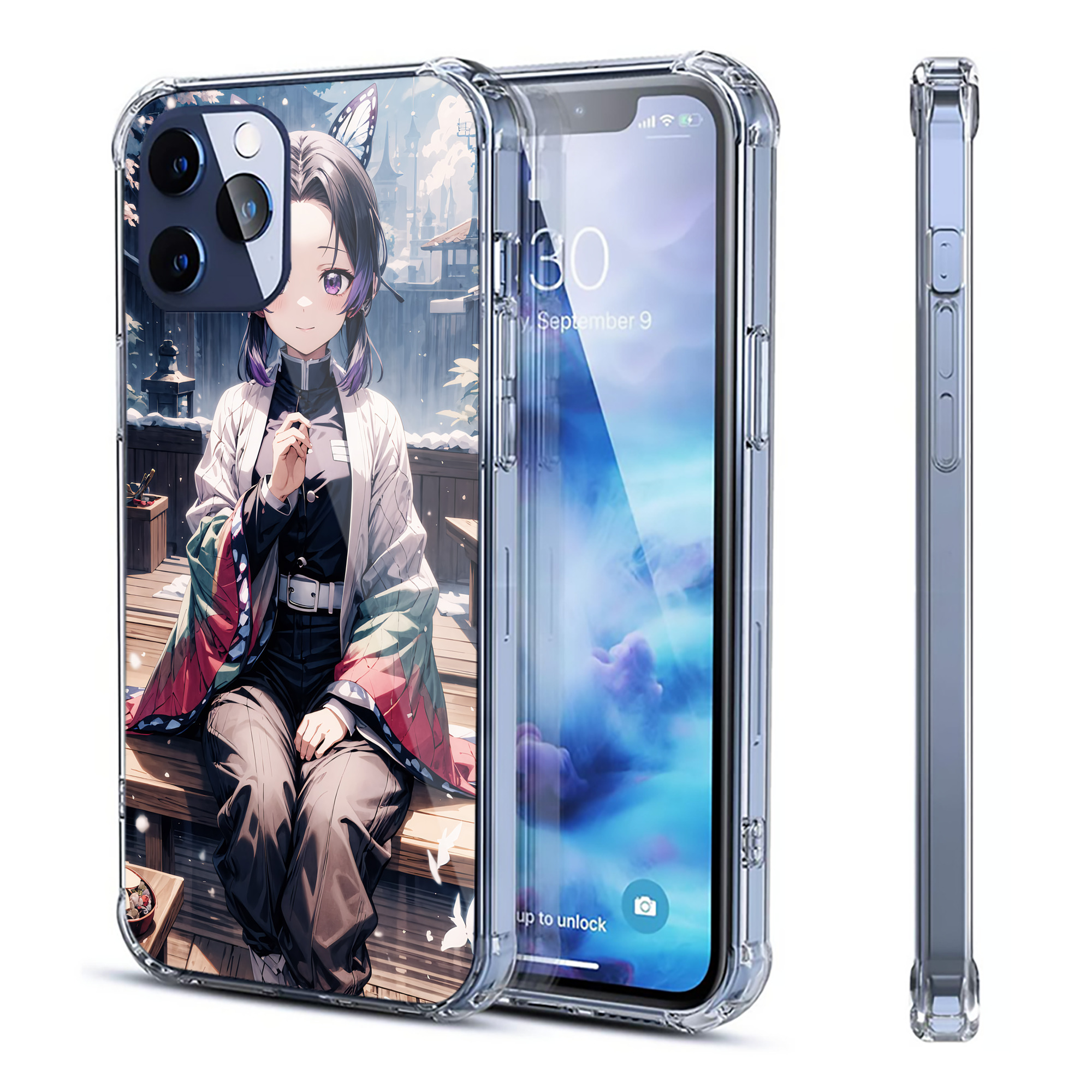 （画像用） 鬼滅の刃（きめつのやいば）蟲柱-胡蝶 しのぶ／こちょう しのぶ Kochou Shinobu 【iPhone 12シリーズ対応】透明スマホケース（クリアソフトケース）